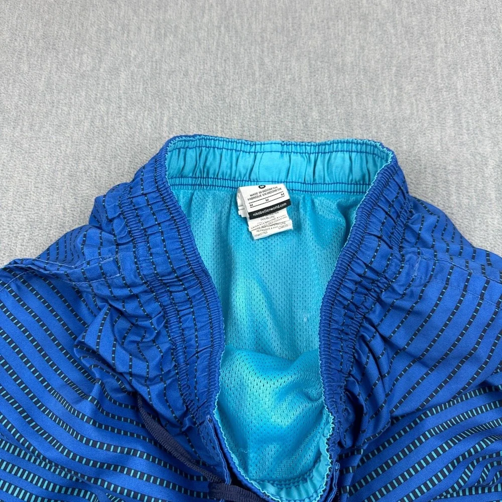 Nike Shorts Mens Medium‎ Blue Continuum Striped Swimming Board Trunks Beach
